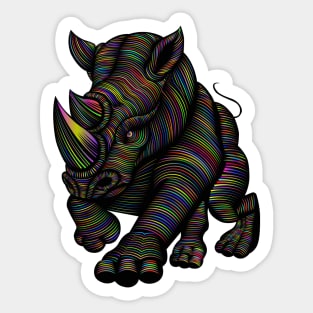 Rhino Body Colorful Sticker